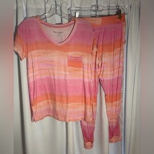 KOOLABURRA BY UGG Pink & Coral Ombre Stripe Lounge Set sz XSP